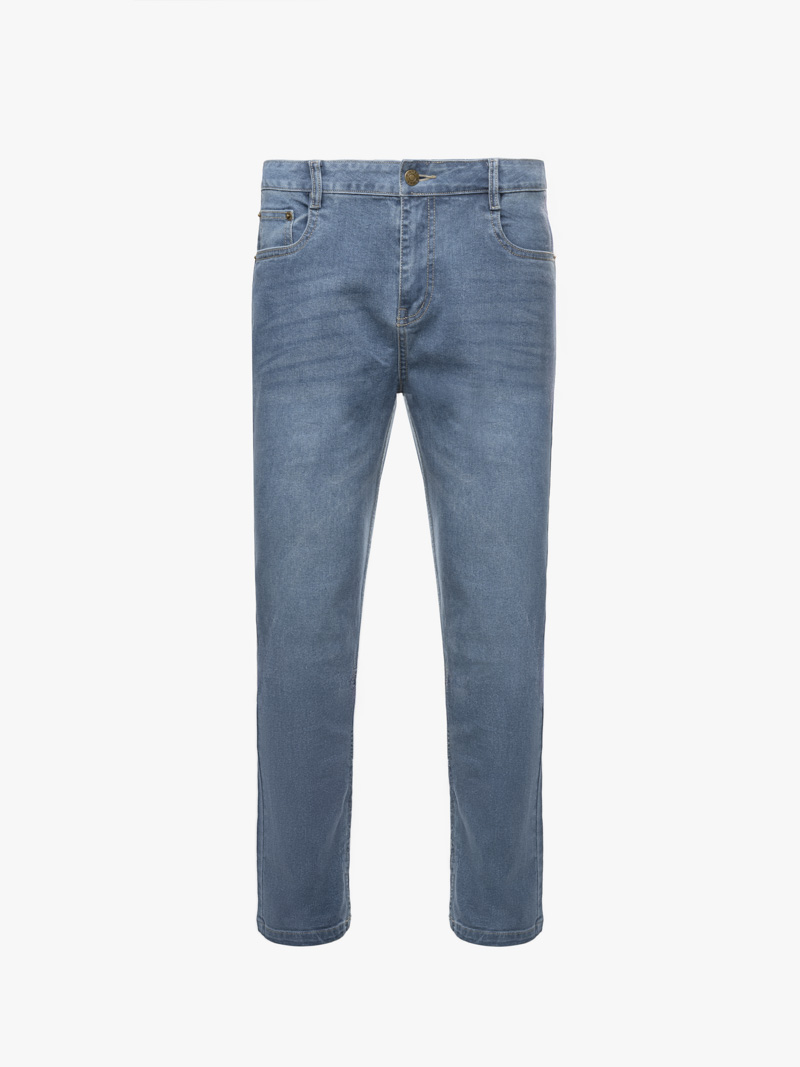 Quần Jean Diễu Túi Sau Form Slimfit QJ117 Màu Xanh Biển Nhạt