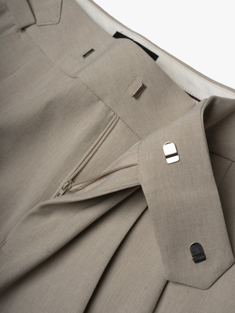 Quần Tây Sidetab 2 Bên Form Regular QT070 Màu Be