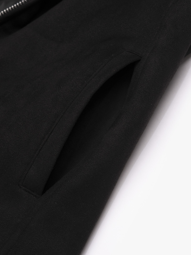 Áo Khoác Da Lộn Dây Kéo Form Regular AK079 Màu Đen