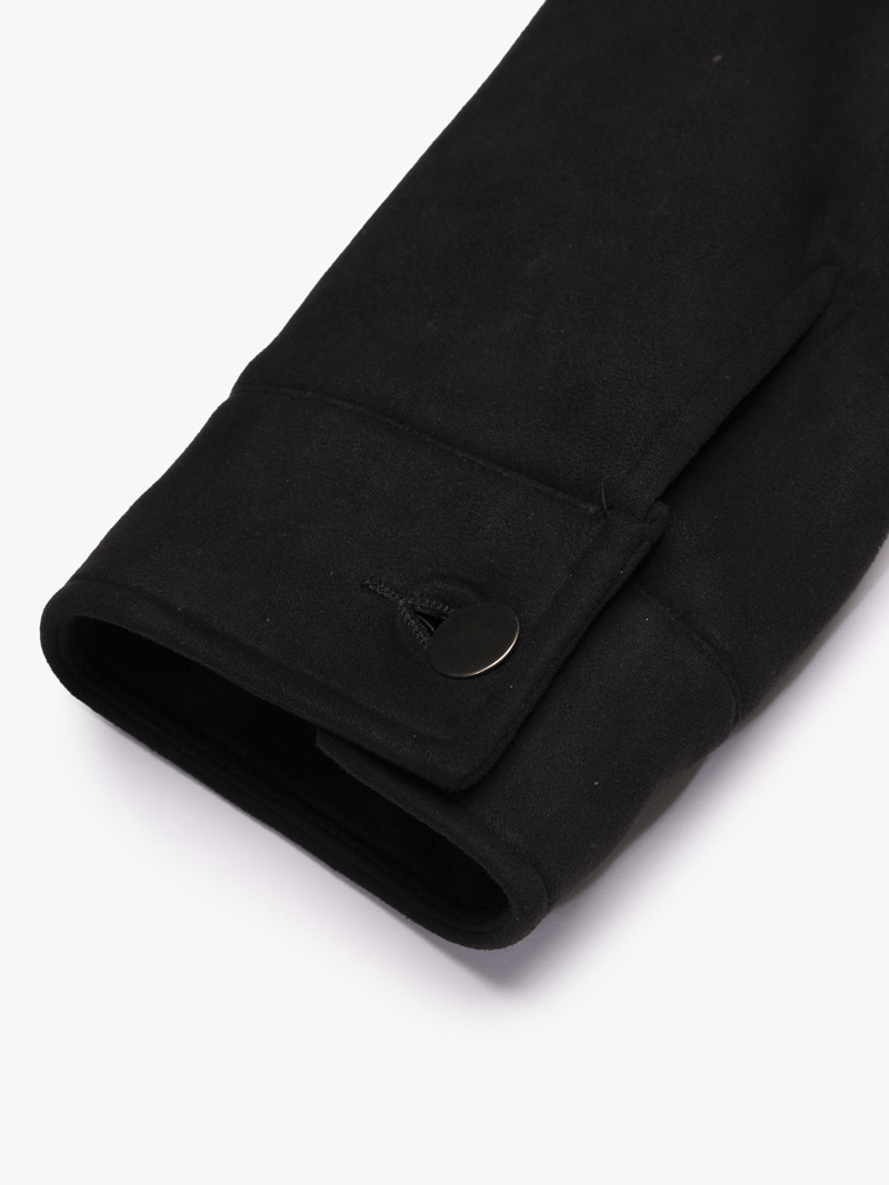 Áo Khoác Da Lộn Dây Kéo Form Regular AK079 Màu Đen