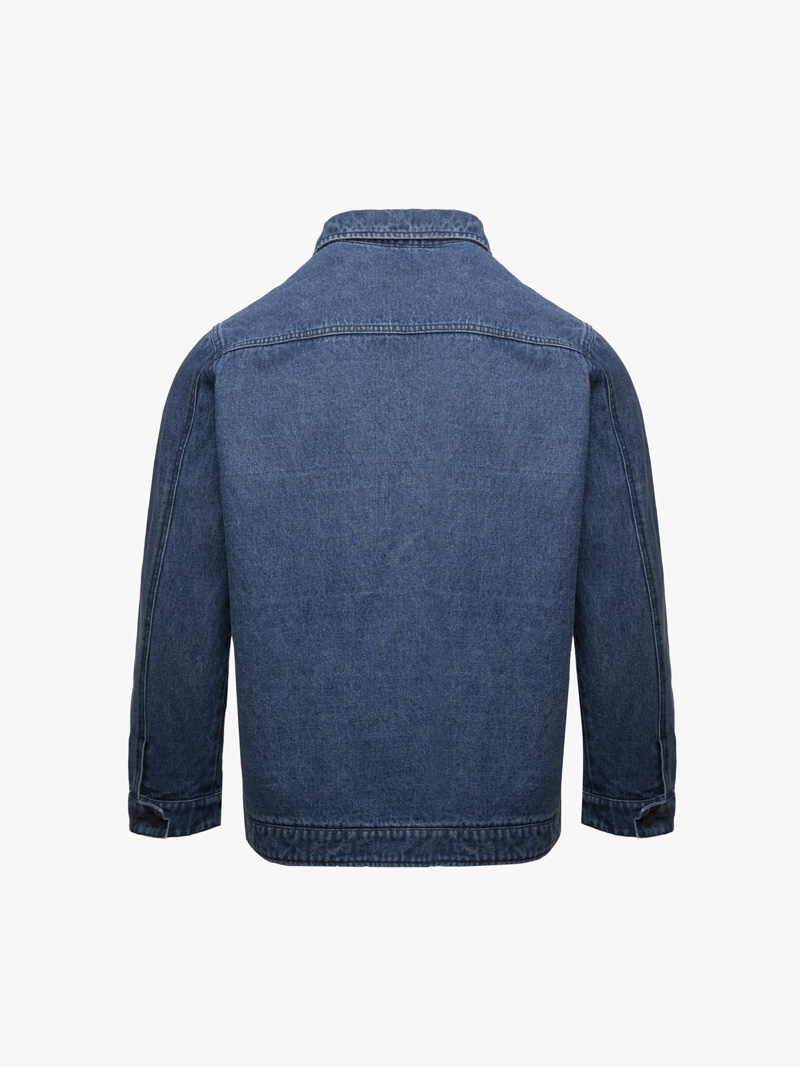 Áo Khoác Jean Trơn Dây Kéo Form Regular AK076 Màu Xanh