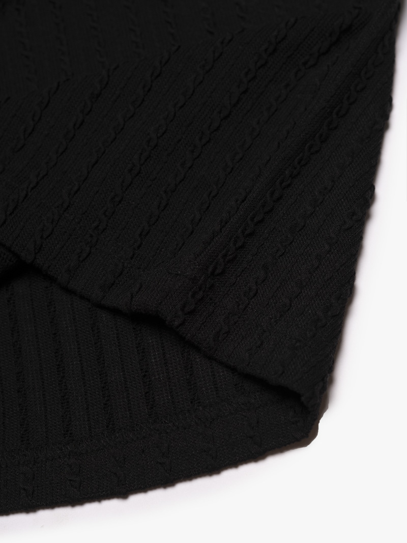 Áo Polo Dệt Kim Vặn Thừng Form Slimfit PO177 Màu Đen