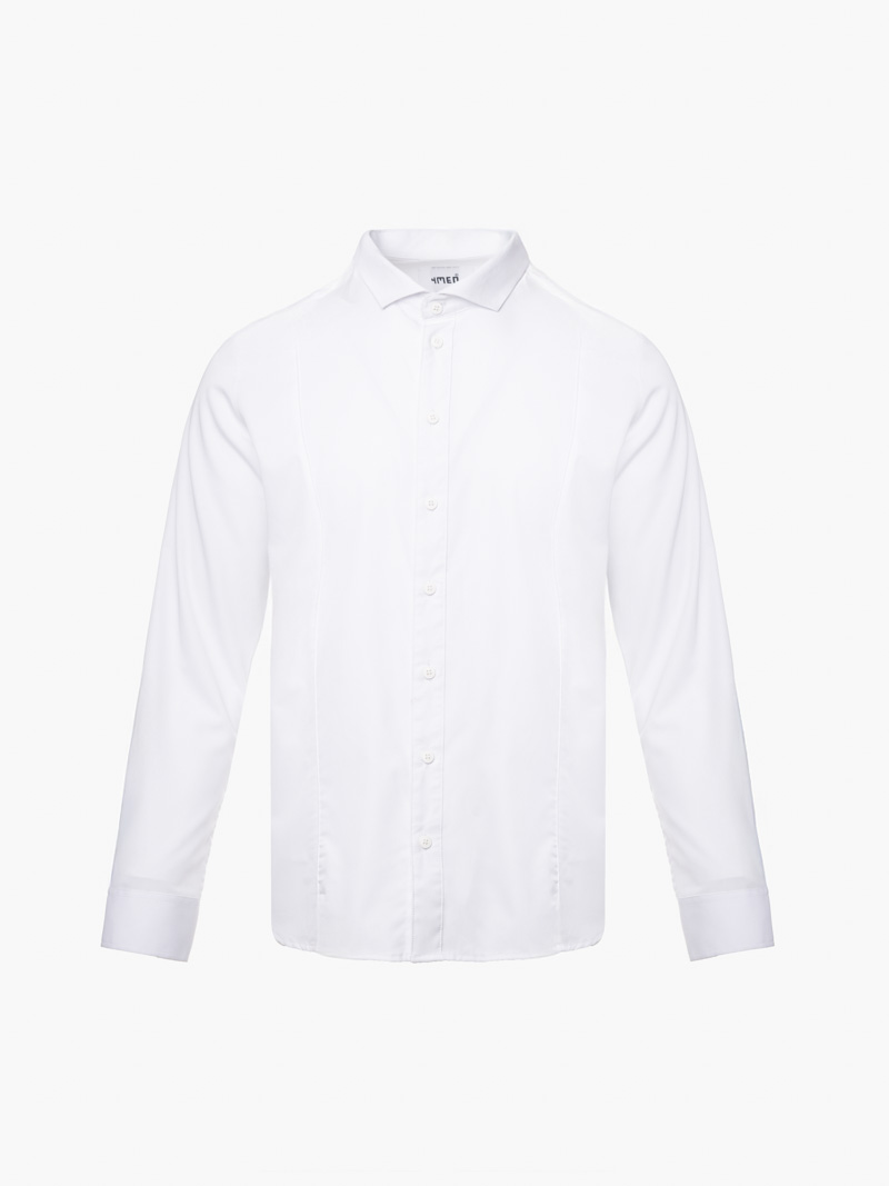 Áo Sơ Mi Diễu Ly Hạn Chế Nhăn Wrinkle X Thêu Peakhour Form Slimfit SM182 Màu Trắng