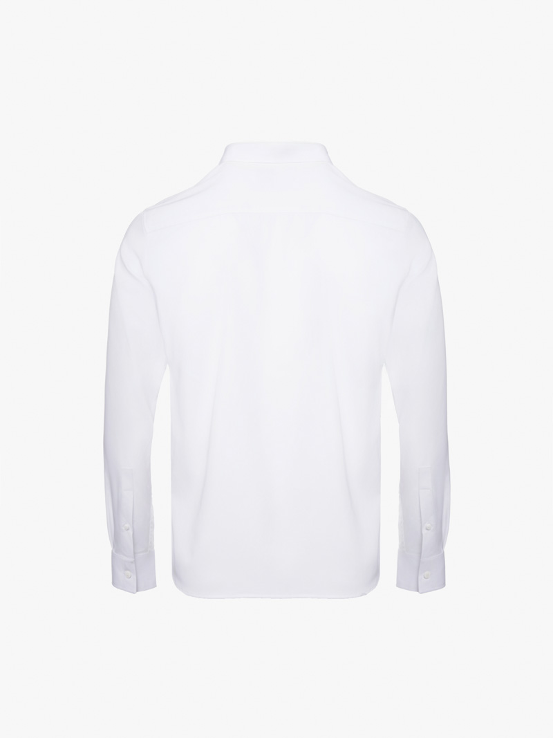 Áo Sơ Mi Diễu Ly Hạn Chế Nhăn Wrinkle X Thêu Peakhour Form Slimfit SM182 Màu Trắng