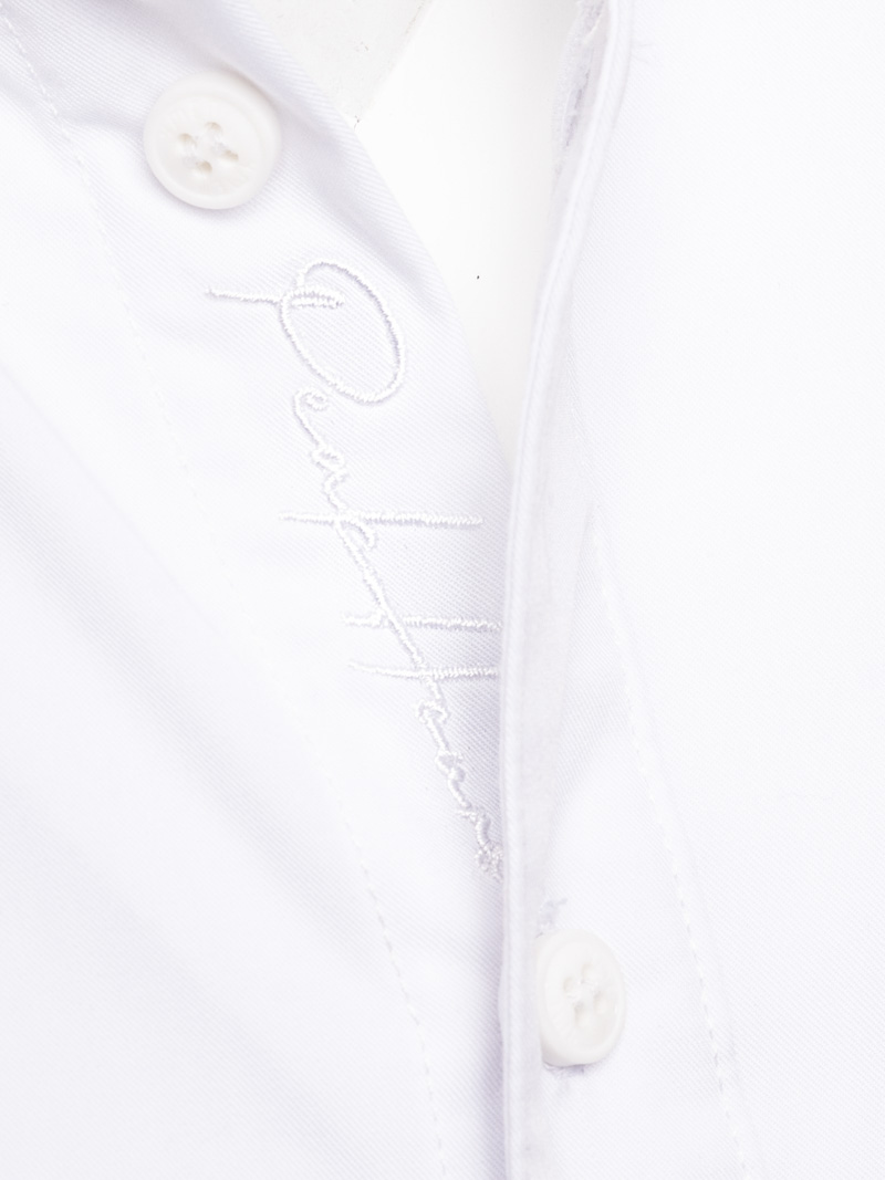 Áo Sơ Mi Diễu Ly Hạn Chế Nhăn Wrinkle X Thêu Peakhour Form Slimfit SM182 Màu Trắng