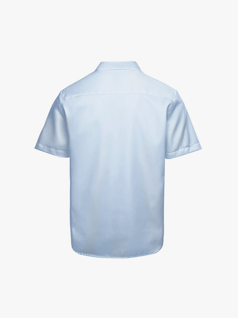 Áo Sơ Mi Tay Ngắn Trơn SM087 Màu Xanh Biển