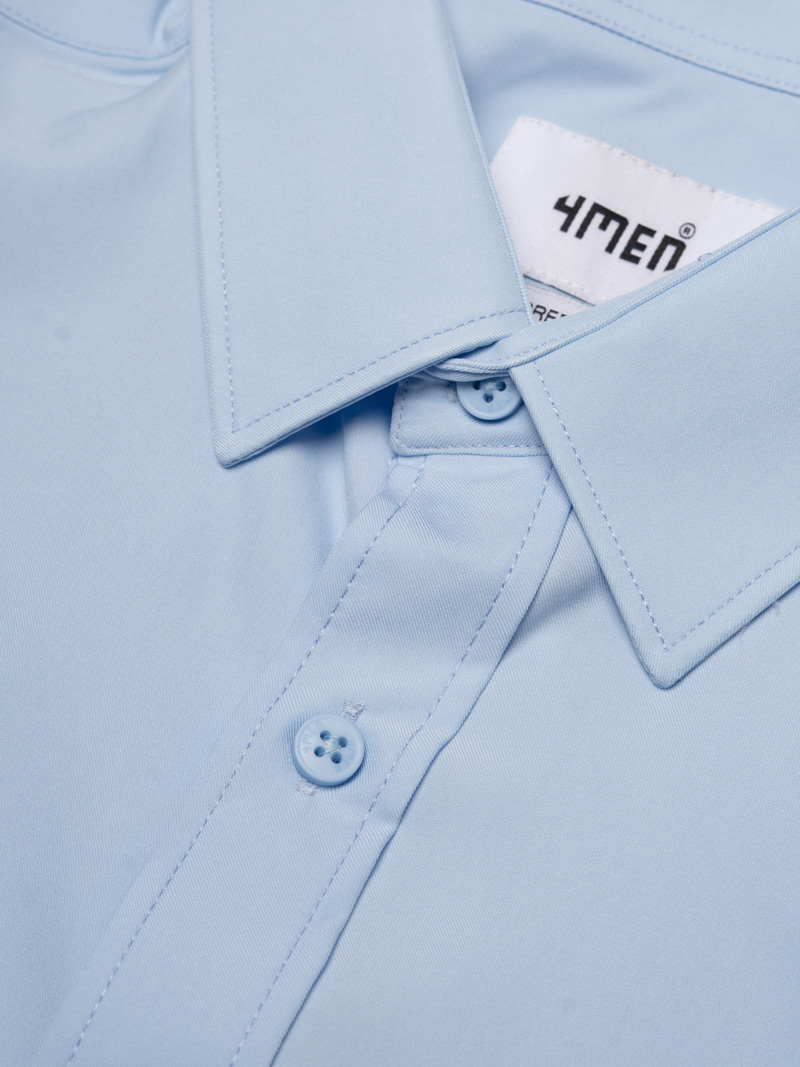 Áo Sơ Mi Tay Ngắn Trơn SM087 Màu Xanh Biển