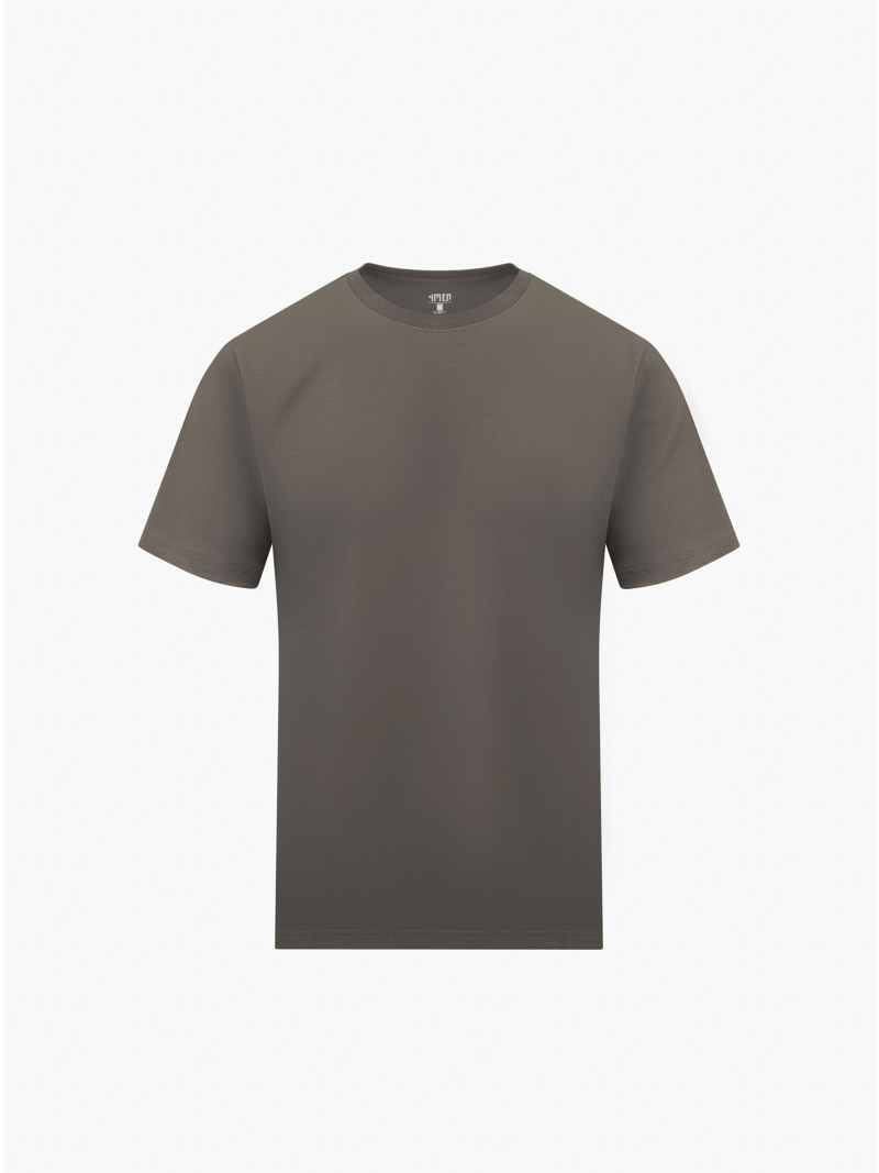 Áo Thun Cổ Tròn Trơn Form Modern AT186 Màu Nâu