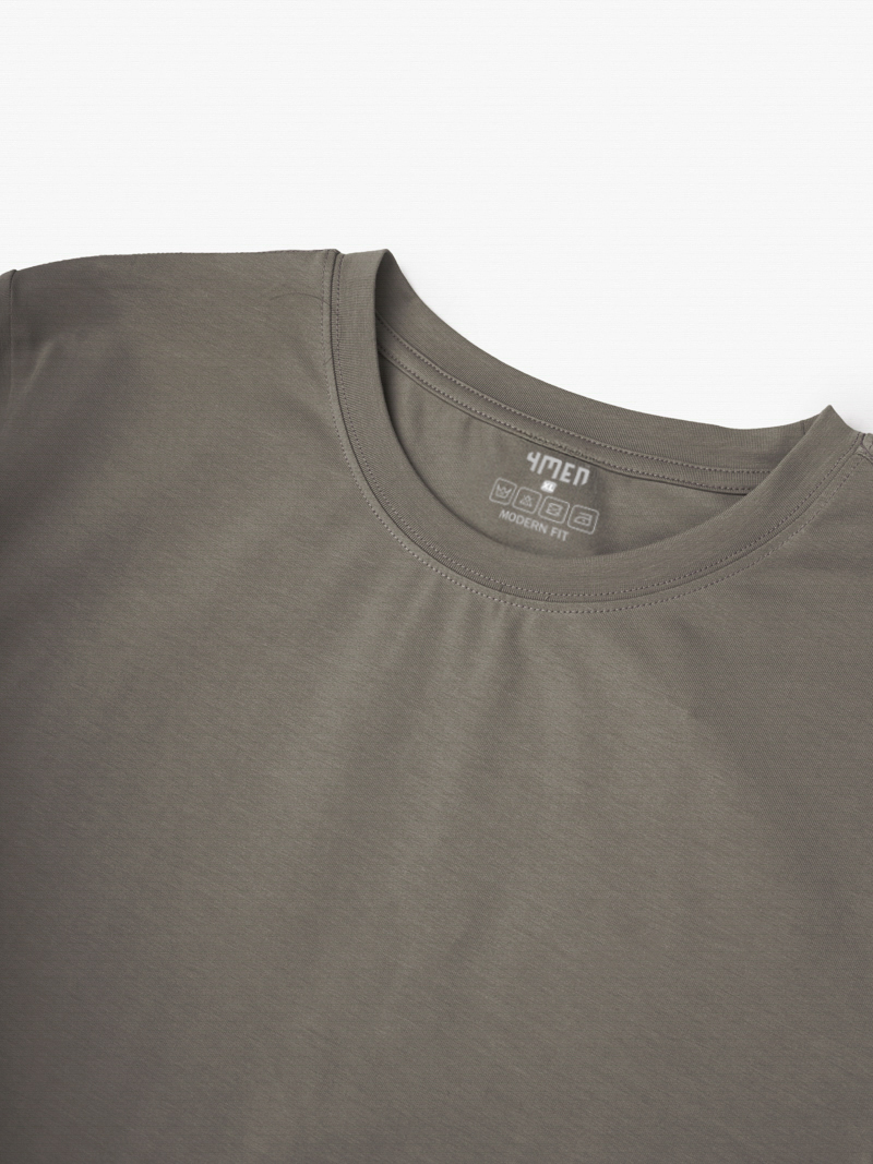 Áo Thun Cổ Tròn Trơn Form Modern AT186 Màu Nâu