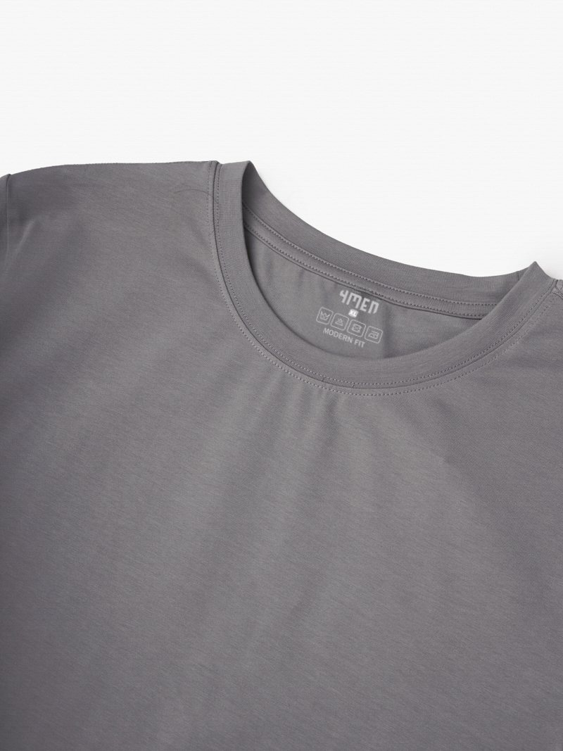 Áo Thun Cổ Tròn Trơn Form Modern AT186 Màu Xám