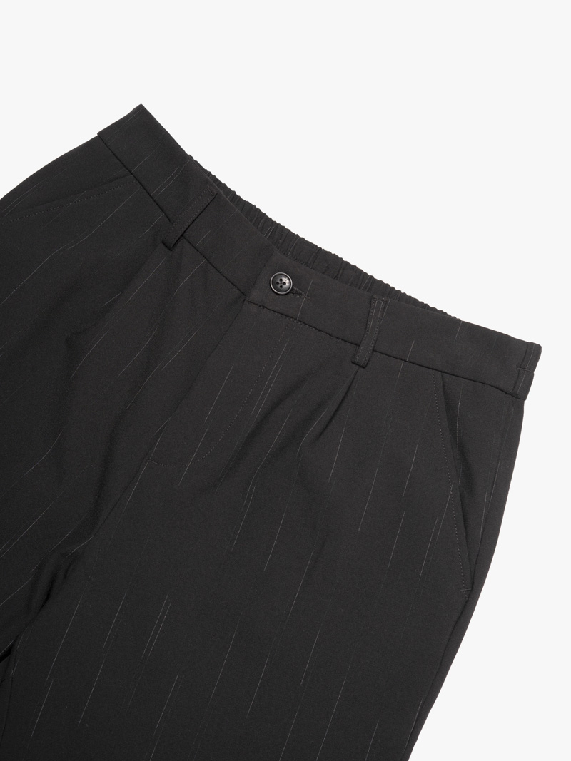 Quần Tây Sọc Vải Rayon Lưng Thun Form Regular QT072 Màu Sọc Đen