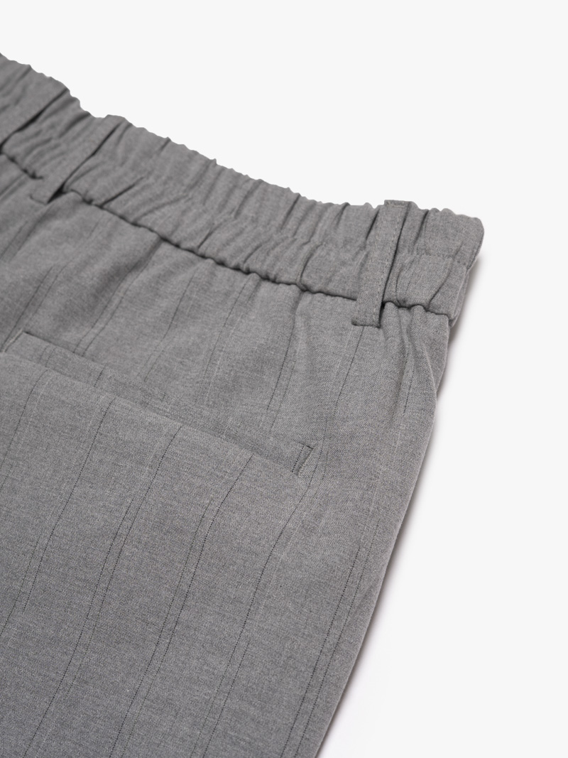 Quần Tây Sọc Vải Rayon Lưng Thun Form Regular QT072 Màu Sọc Xám