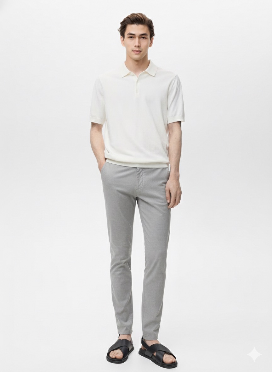 Quần Tây Trơn Form Slimfit QT071 Màu Xám Nhạt