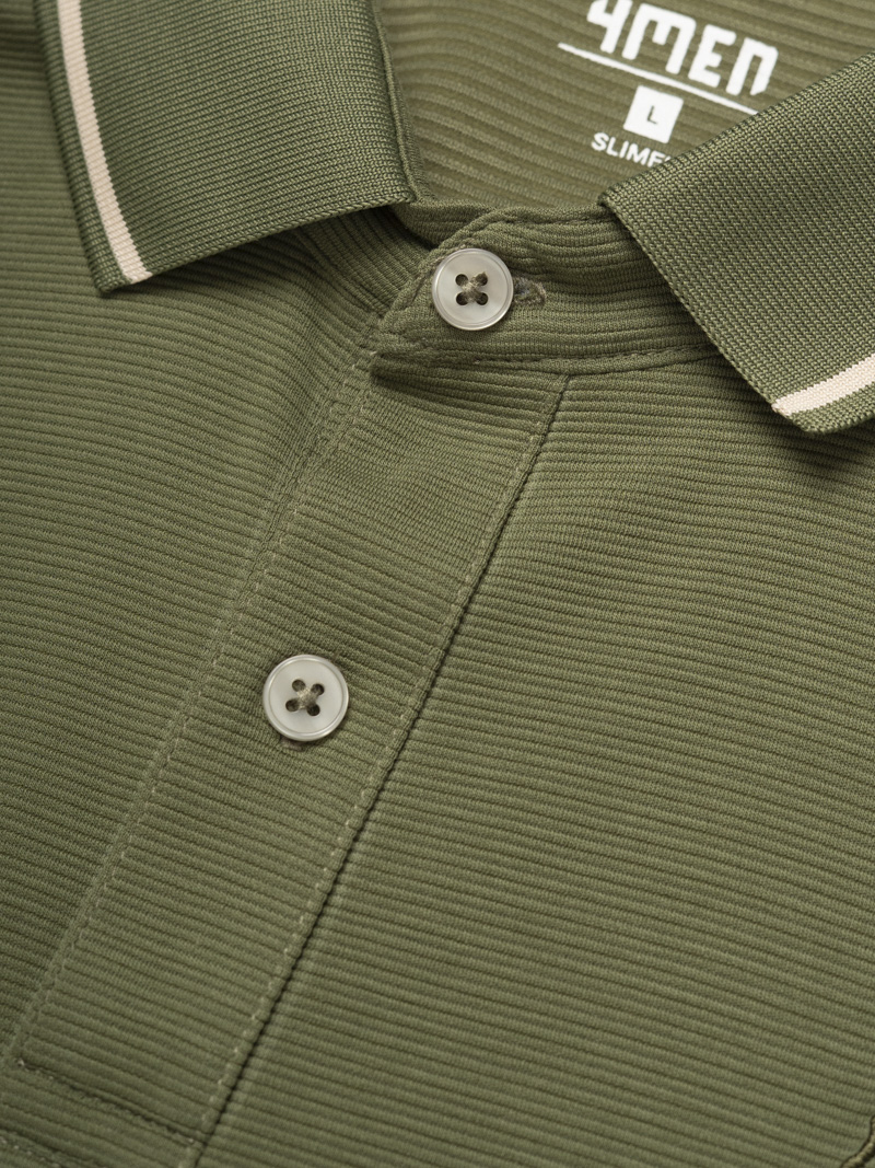 Aó Polo Thêu Đầu Ngựa Ở Ngực Form Slimfit PO181 Màu Rêu