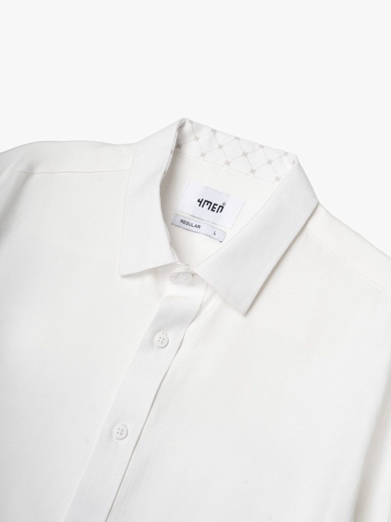 Áo Sơ Mi In Pattern Đầu Ngựa Form Regular SM201 Màu Trắng