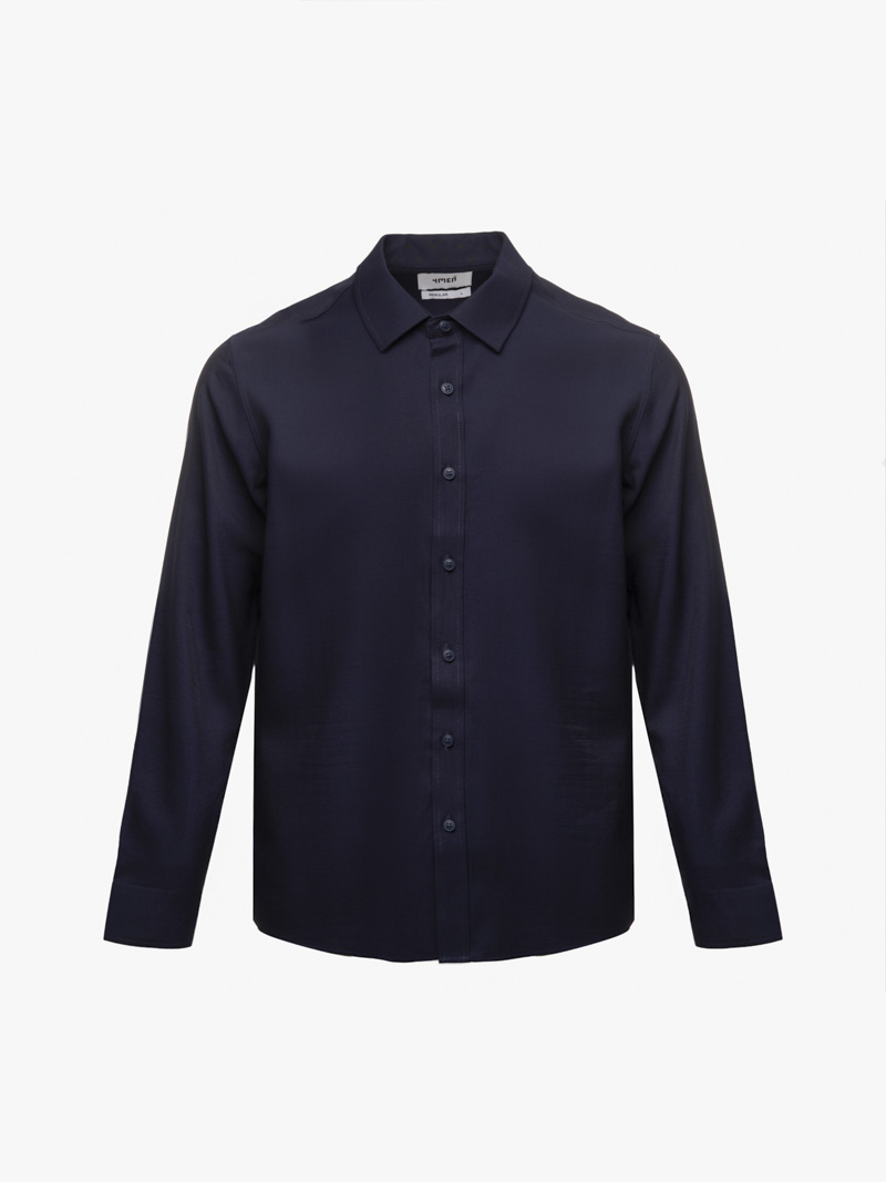 Áo Sơ Mi In Pattern Đầu Ngựa Form Regular SM201 Màu Xanh Đen