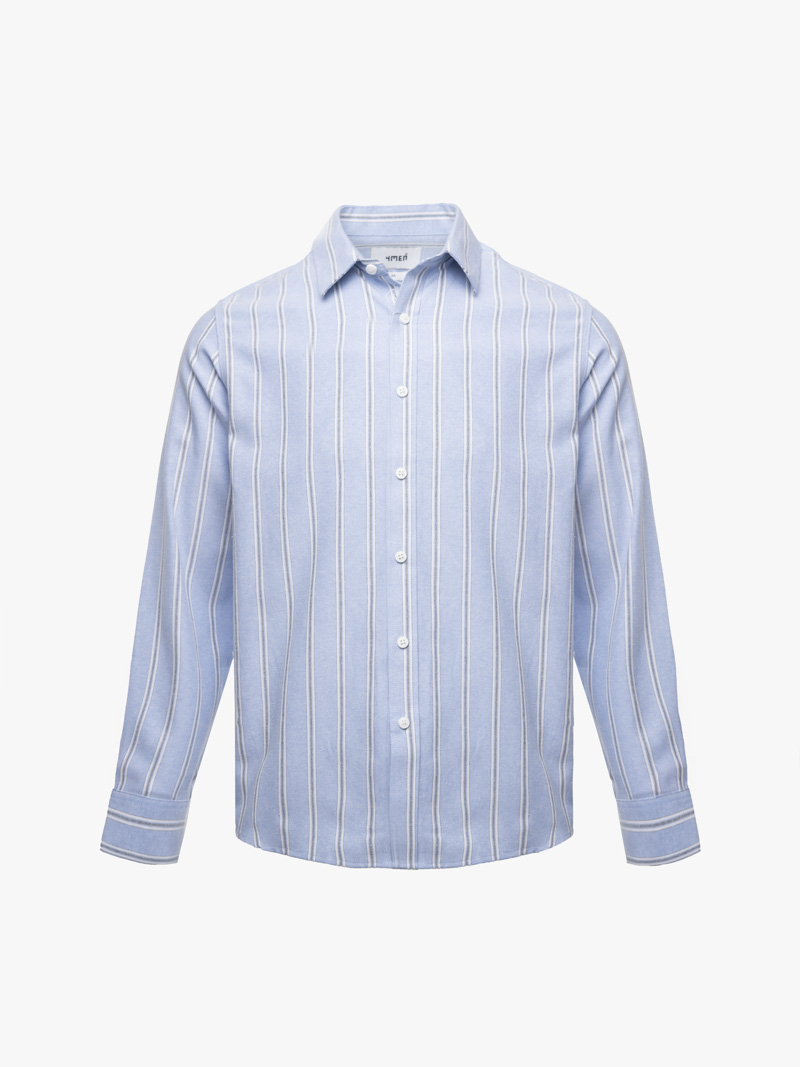 Áo Sơ Mi Sọc Thêu Logo Ngựa Form Regular SM202 Màu Sọc Xanh Biển