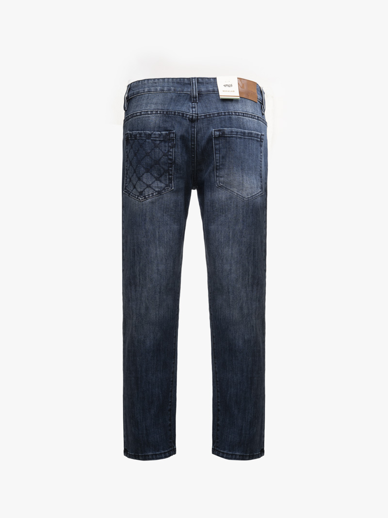 Quần Jean Thêu Pattern Ngựa Túi Sau Form Regular QJ123