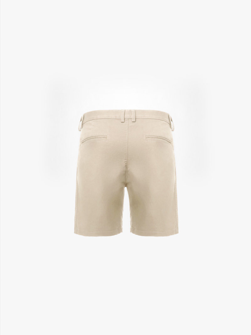 Quần Short Kaki Trơn Form Straight QS081 Màu Be