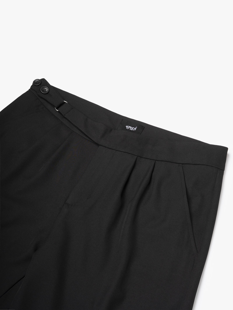 Quần Short Sidetab Trơn Form Straight QS083 Màu Đen