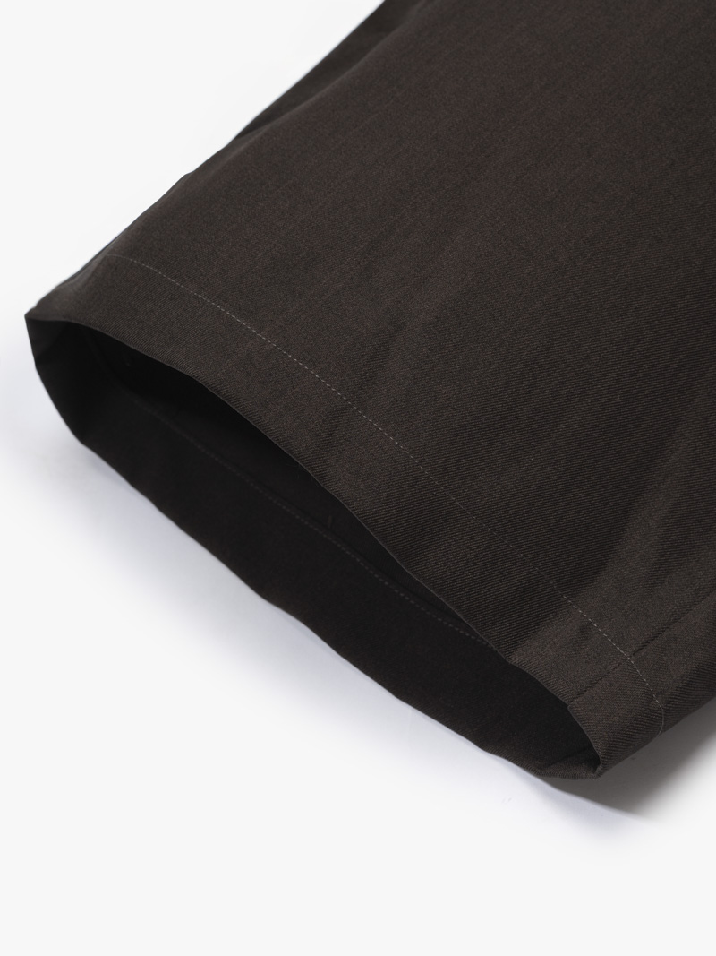 Quần Short Sidetab Trơn Form Straight QS083 Màu Nâu Đậm