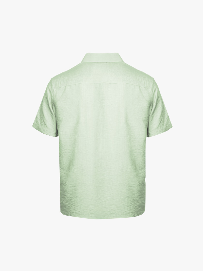 Áo Sơ Mi Linen Xước Ngắn Tay Form Regular SM203 Xanh Bạc Hà