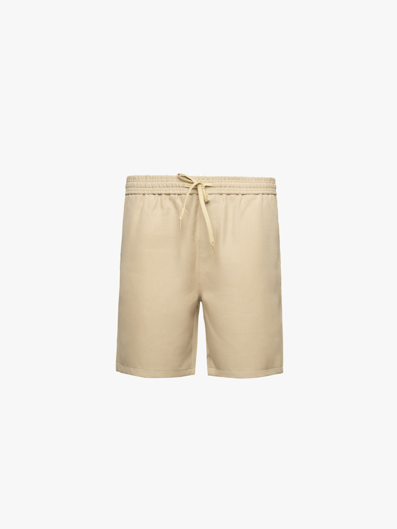 Quần Short Linen Trơn Form Straight QS085 Màu Be