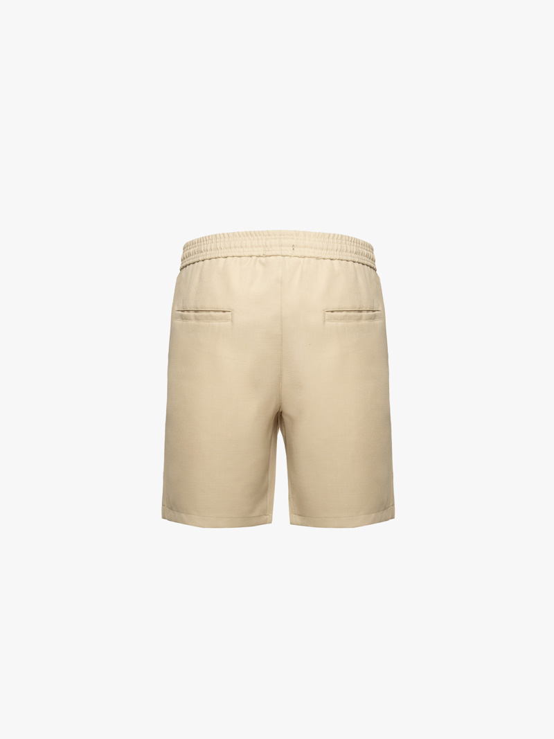 Quần Short Linen Trơn Form Straight QS085 Màu Be