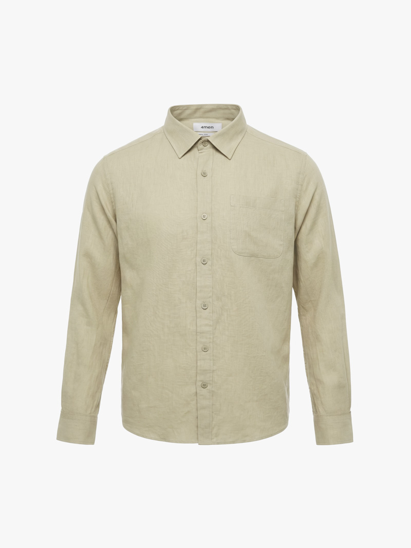 Áo Sơ Mi Linen Thêu Logo Cánh Buồm Phía Sau Form Relaxed SM208 Màu Xanh