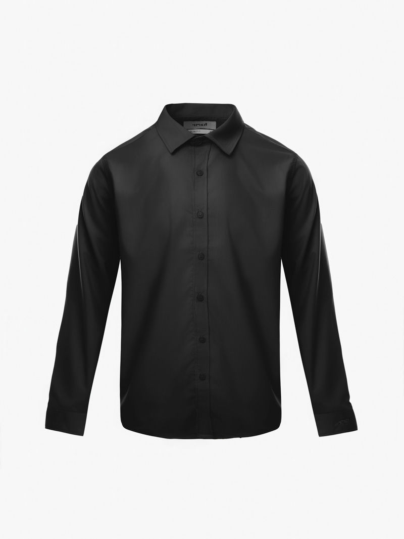 Áo Sơ Mi Trơn Form Slimfit SM205 Màu Đen