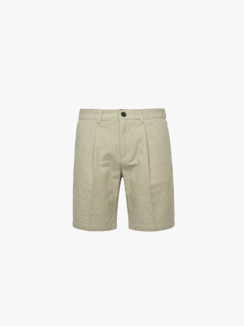 Quần Short Linen Thêu Cánh Buồm Form Straight QS087 Màu Rêu Nhạt