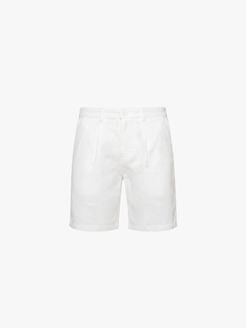 Quần Short Linen Thêu Cánh Buồm Form Straight QS087 Màu Trắng