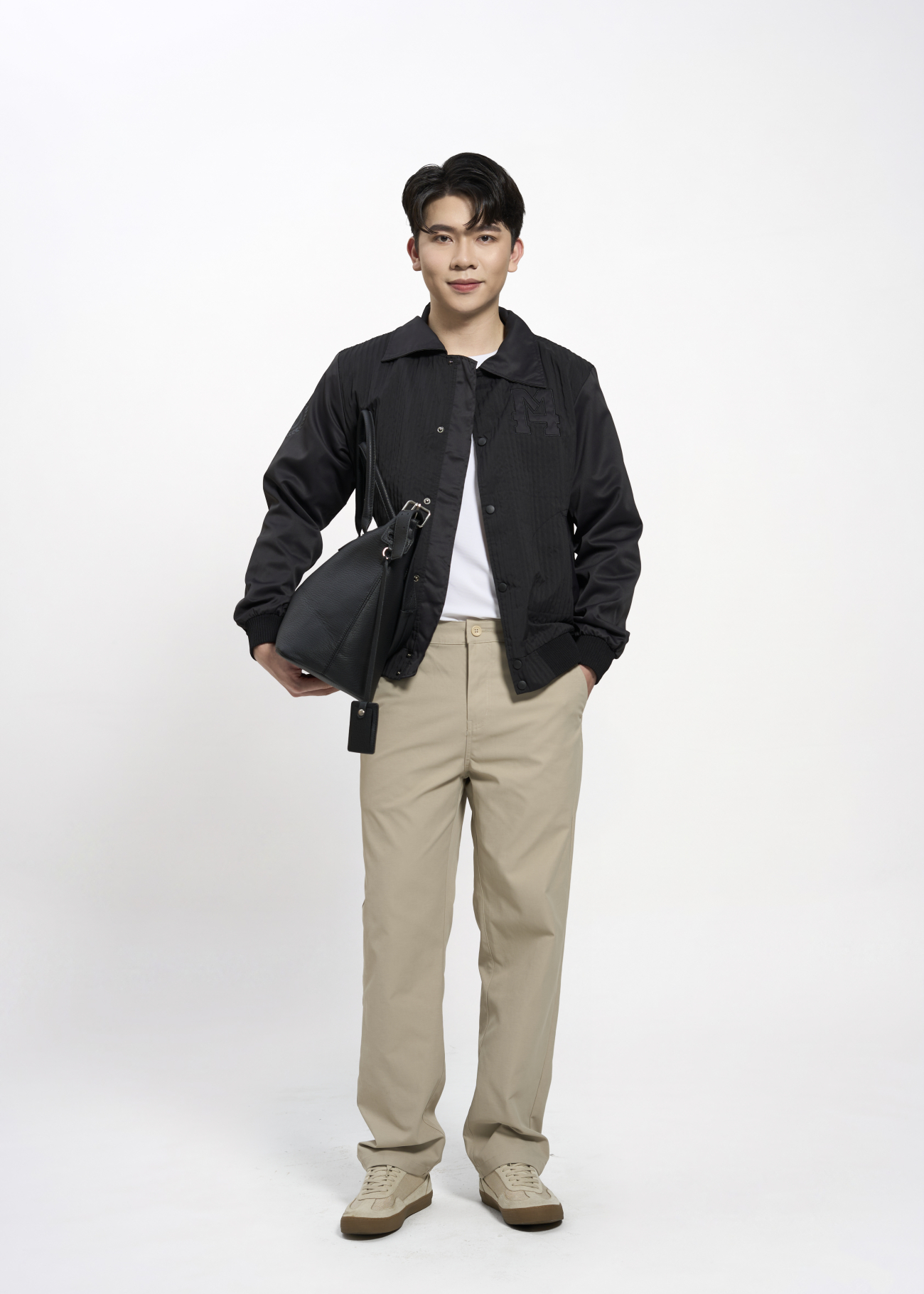 Áo Khoác In Thêu Bọc Viền Logo Form Regular AK071 Màu Đen