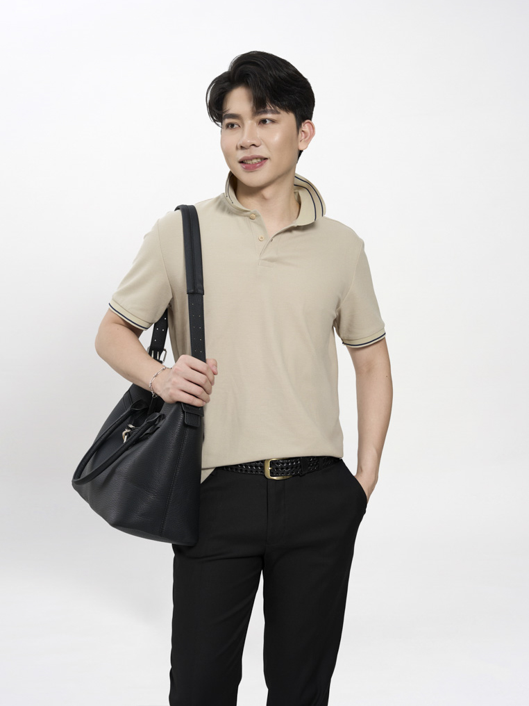Áo Polo Mắt Chim Bo Kiểu Form Regular PO188 Màu Be