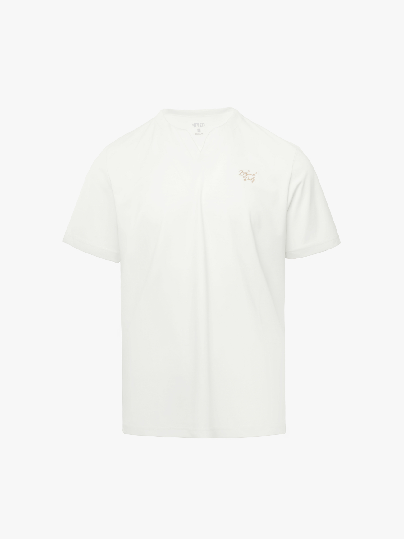 Áo Thun Rayon Cổ V Thêu Chữ Beyond Daily Form Regular AT195 Màu Trắng