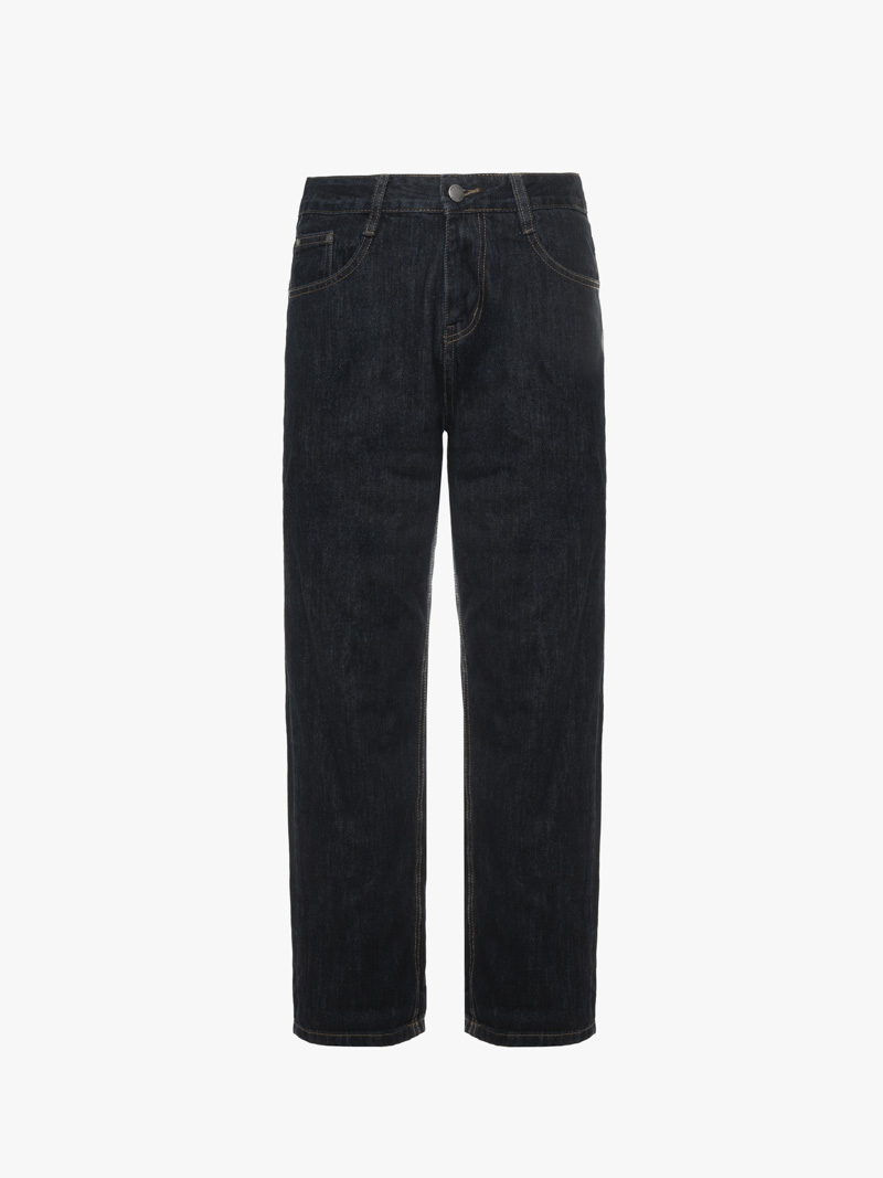 Quần Jean Phối Dây Sọc 2 Bên Sườn Form Straight Đen QJ127 Màu Xanh Đen
