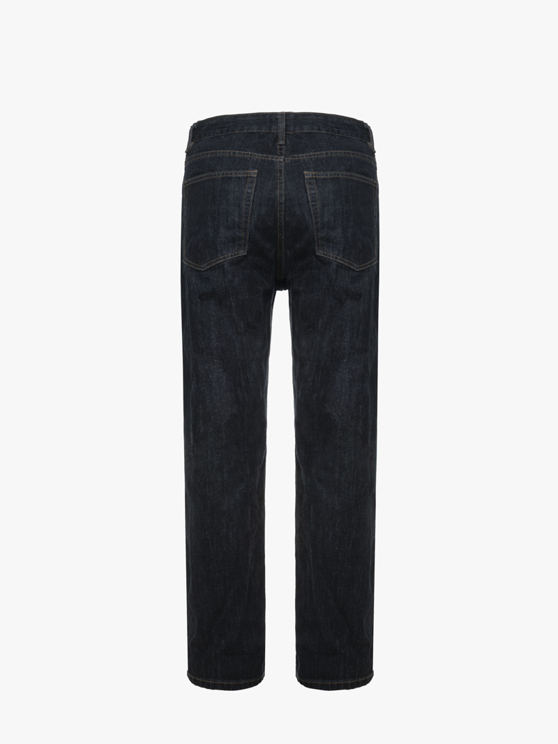 Quần Jean Phối Dây Sọc 2 Bên Sườn Form Straight Đen QJ127 Màu Xanh Đen