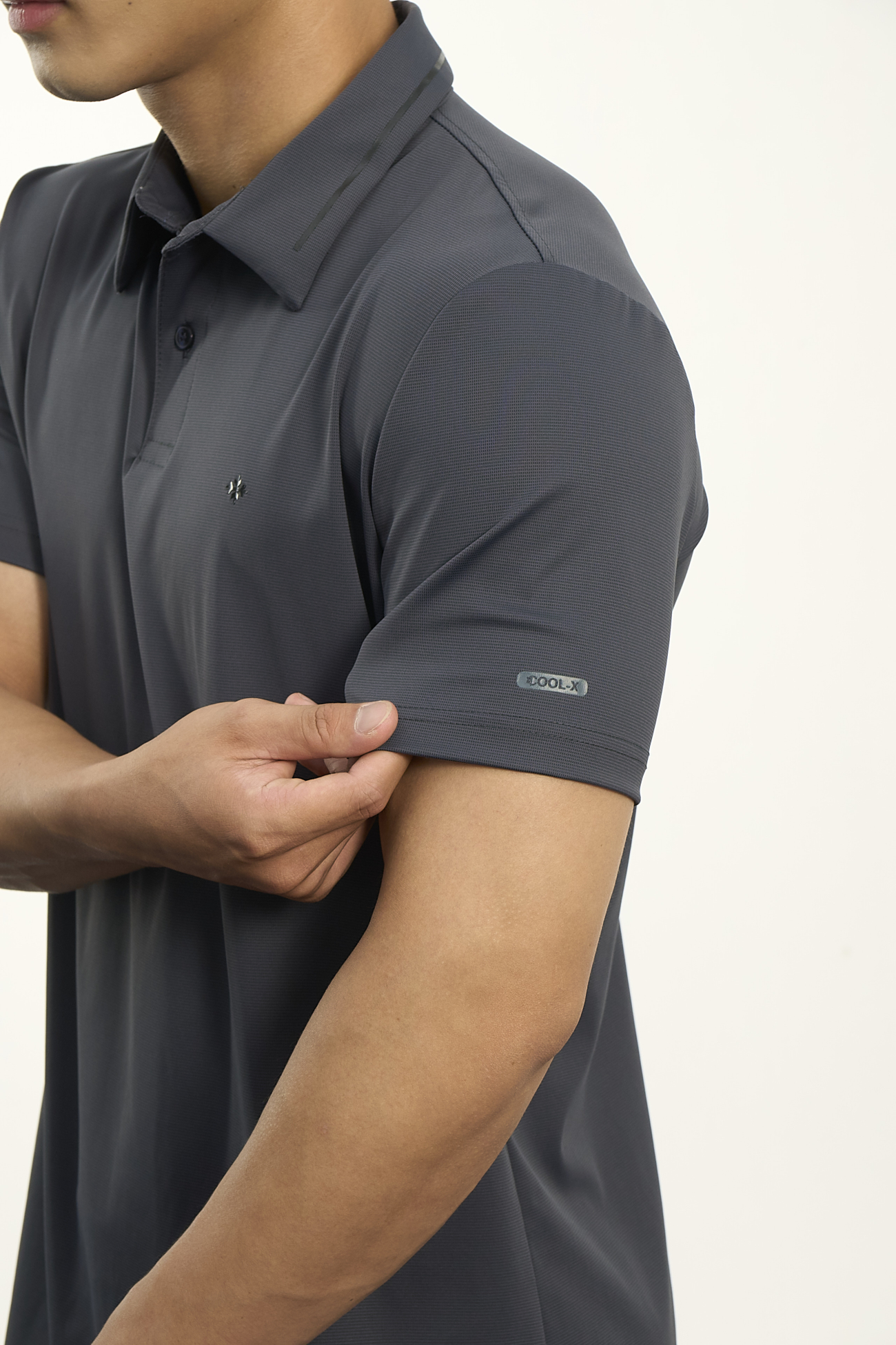Áo Polo Cool-X In Viền Bo Cổ Form Slimfit PO186 Xanh Đen