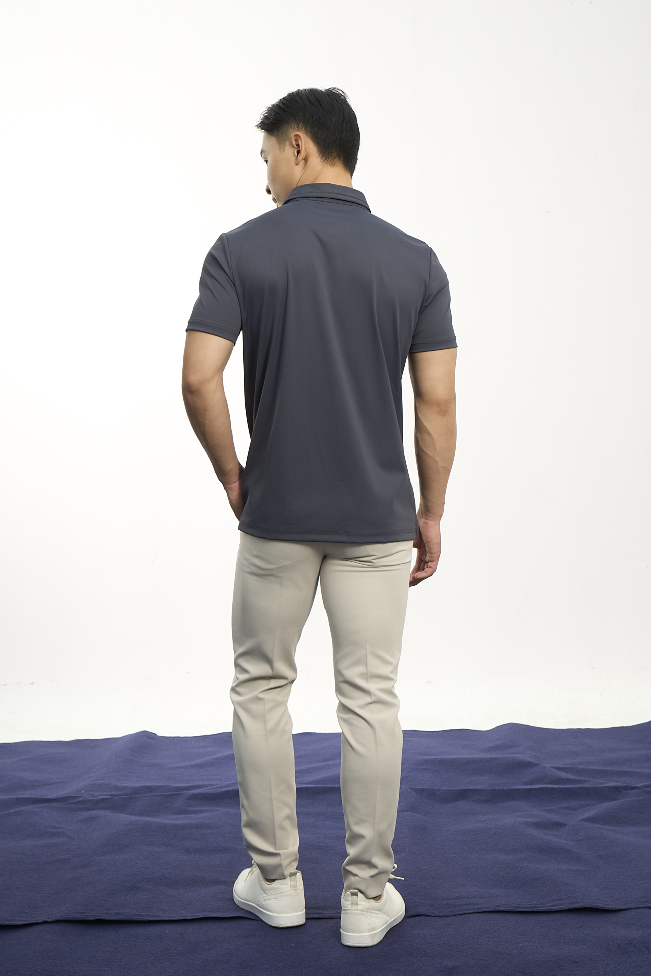 Áo Polo Cool-X In Viền Bo Cổ Form Slimfit PO186 Xanh Đen