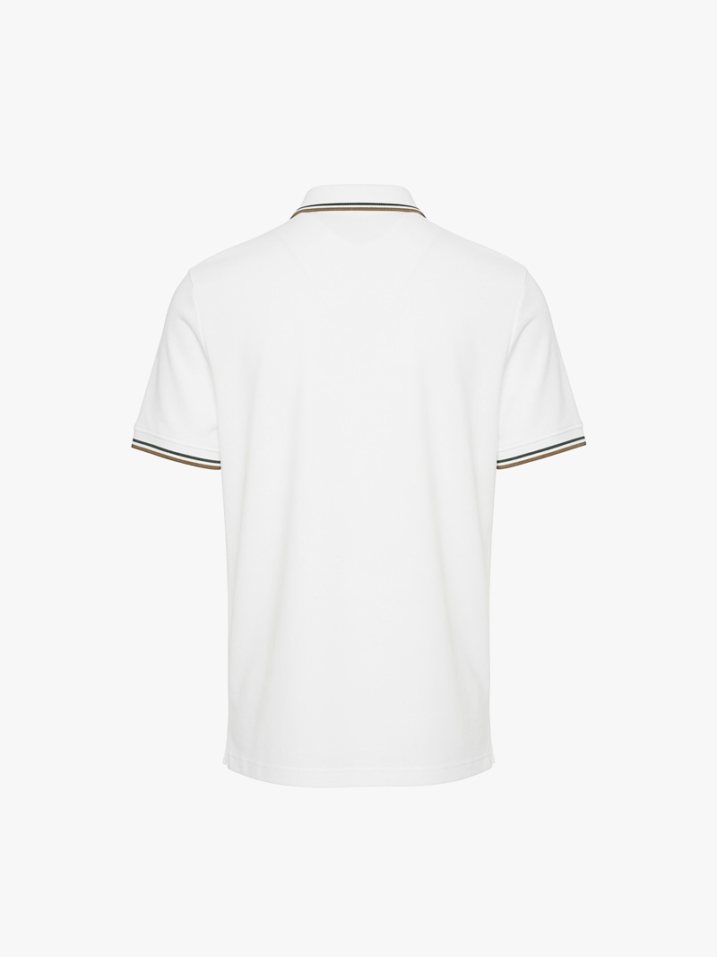 Áo Polo Signature Stripe Trơn Form Regular PO193 Màu Trắng