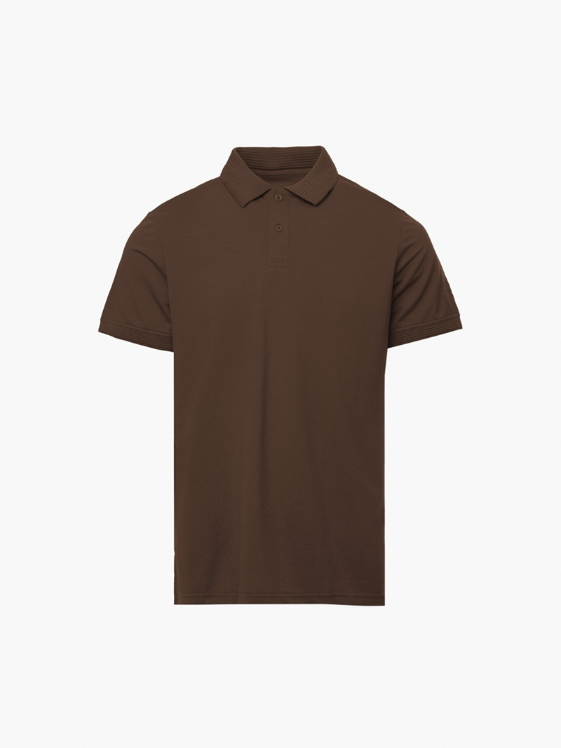 Áo Polo Vải Modal Thêu 4MEN Club Tay Áo Form Slimfit PO138 Màu Nâu Đậm