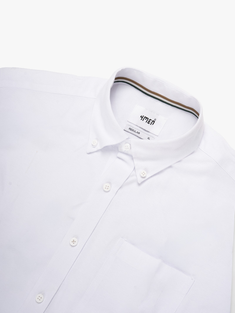 Áo Sơ Mi Oxford Signature Stripe Form Regular SM209 Màu Trắng