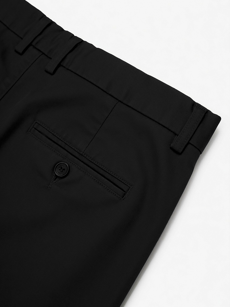Quần Kaki Signature Stripe Trơn Form Regular QK036 Màu Đen