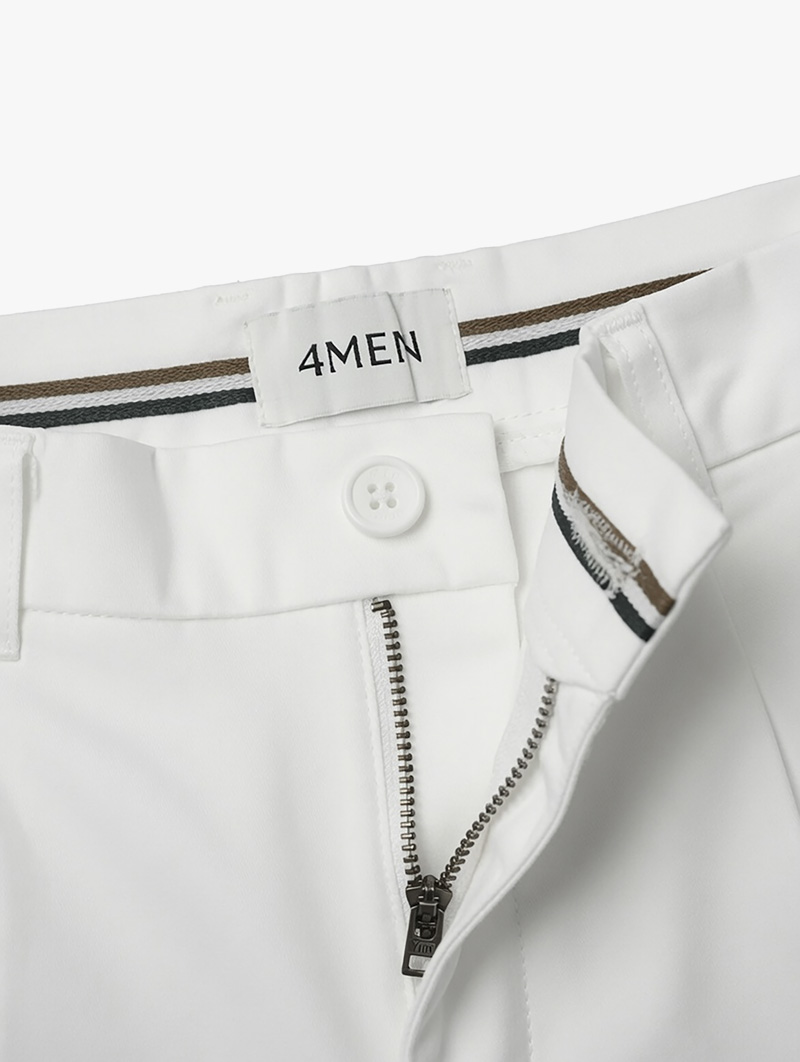 Quần Kaki Signature Stripe Trơn Form Regular QK036 Màu Trắng