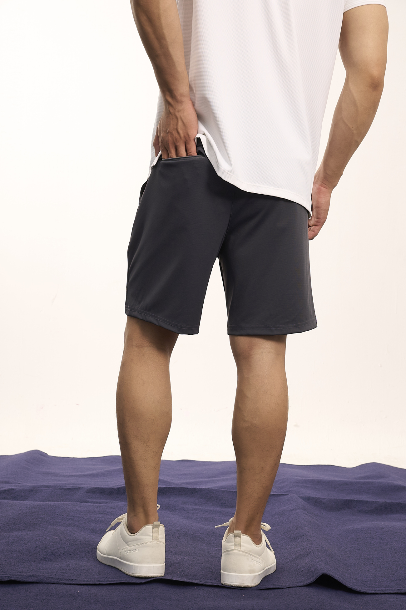 Quần Short Cool-X In Logo Form Straight QS084 Xanh Đen