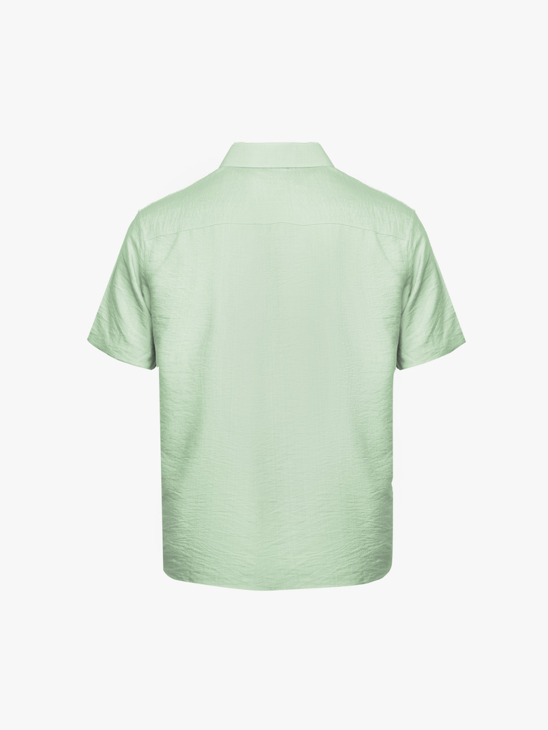 Áo Sơ Mi Linen Xước Ngắn Tay Form Regular SM203 Xanh Bạc Hà