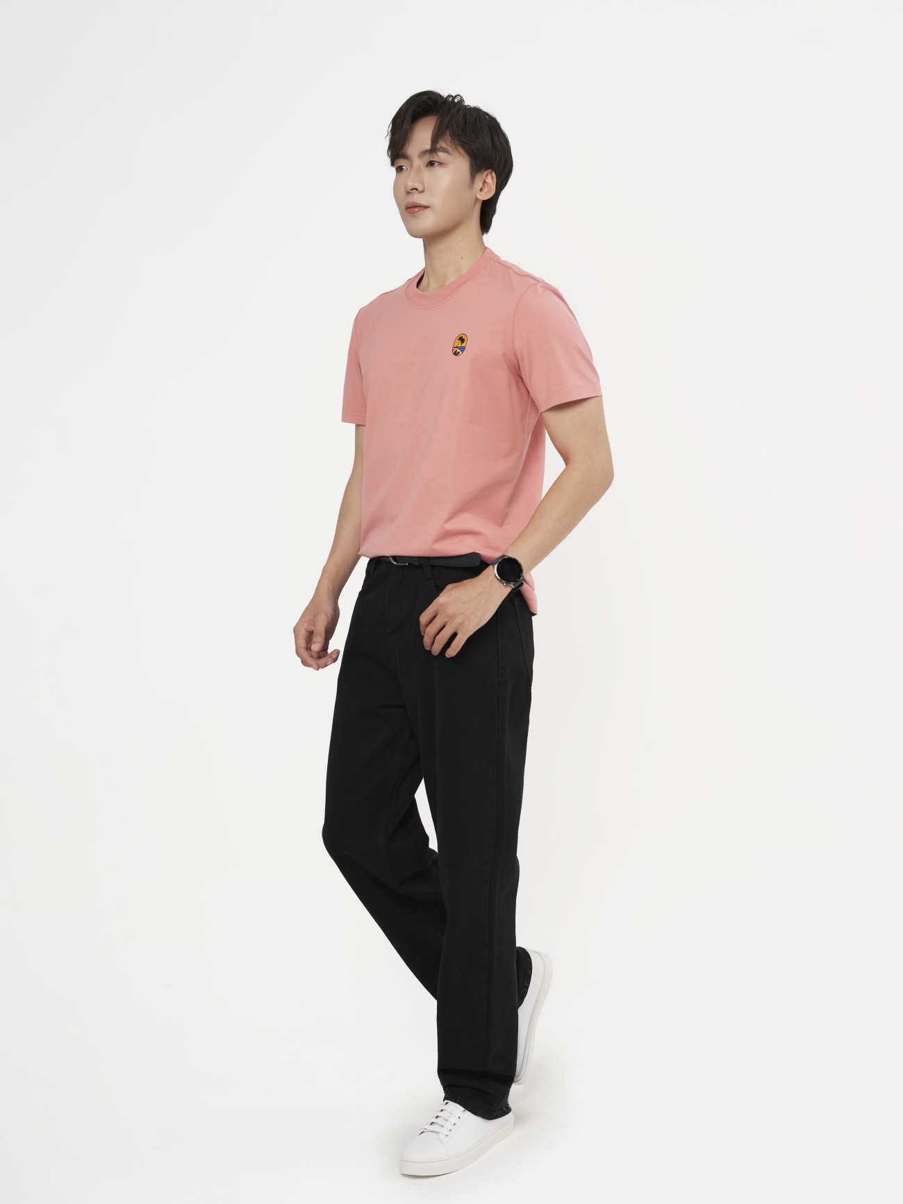Áo Thun In Logo Bãi Biển Form Slimfit AT170 Màu Hồng