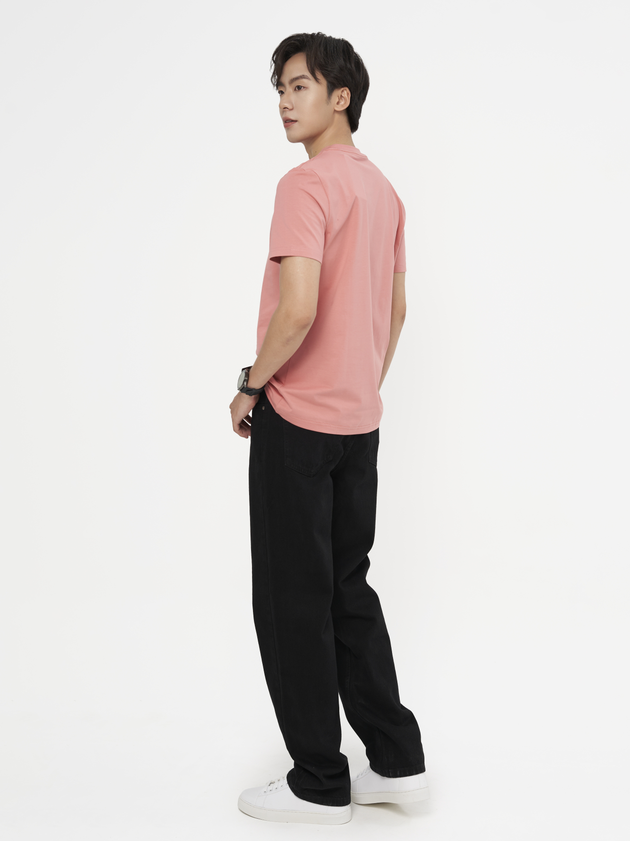 Áo Thun In Logo Bãi Biển Form Slimfit AT170 Màu Hồng