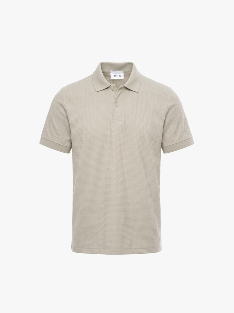 Áo Polo Jacquard Texture Nẹp Dấu Khuy Form Modern PO197 Màu Nâu Xám