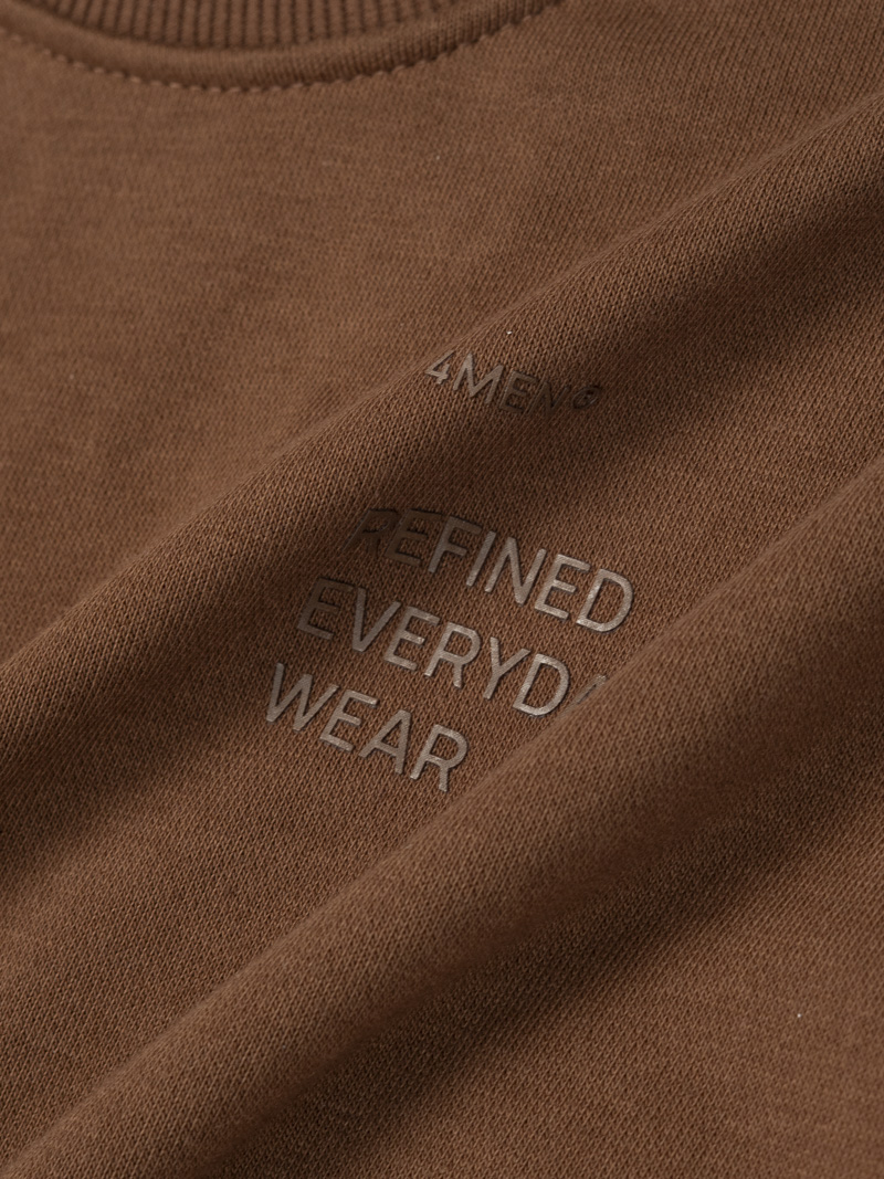 Áo Sweatshirt Chân Cua In Chữ Form Regular AS007 Màu Nâu